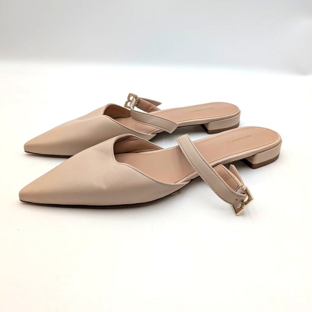 Bruno Magli Pasha Mule Shoes Pointed Toe Women's Beige Size US8.5 EU39